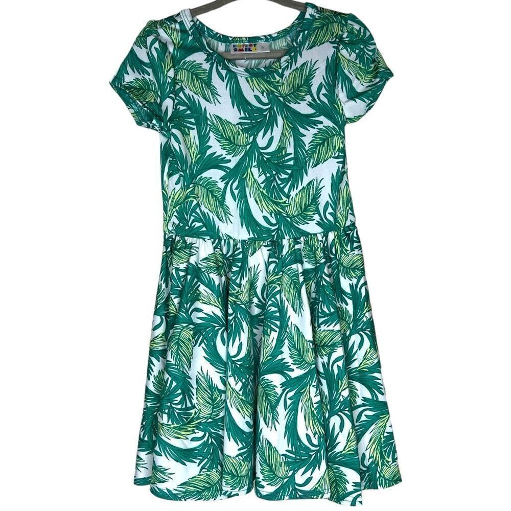 NEW Dot Dot Smile Tropical Leaves Cap Sleeve Dress 2T